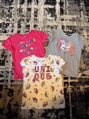 3 unicorn 🦄 shirts size 6